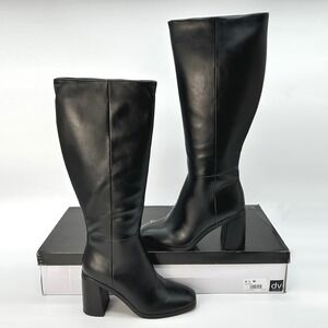 Womens Block Heeled Boots‎ DV Dolce Vita Flapper Size 9.5 Black Knee High NEW